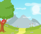 Chameleon on a Tree Vector Background
