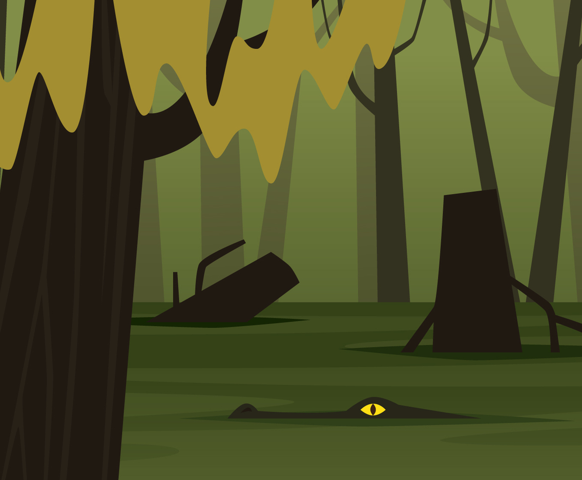 Crocodile In Bayou