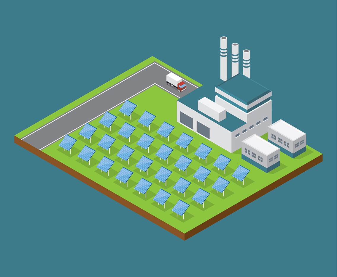 Natural Resources Solar Panel Industry Free Vector