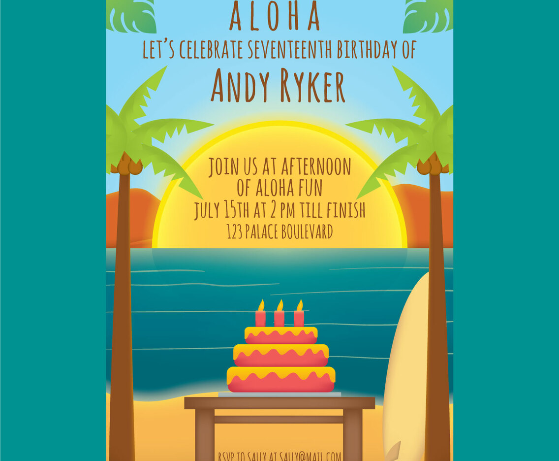 Polynesian birthday vector
