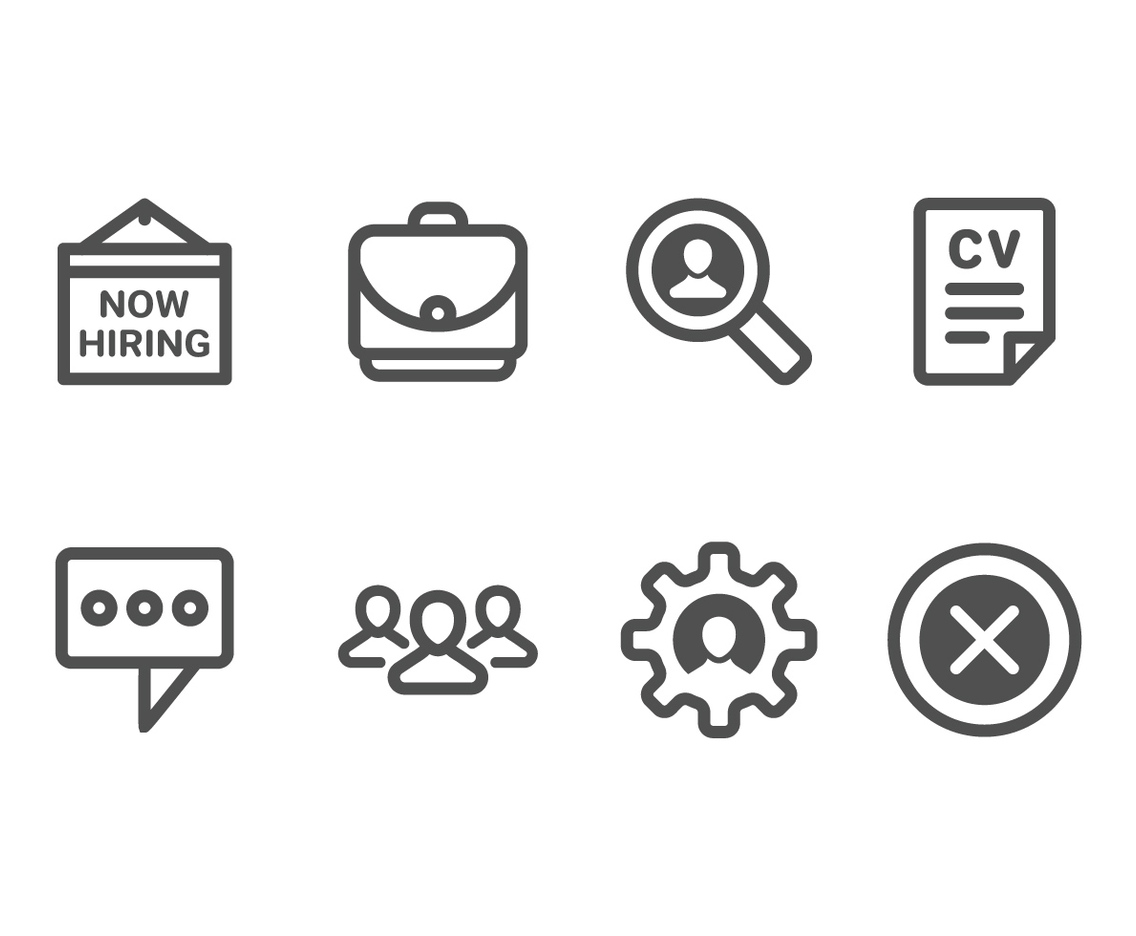 Now Hiring  Recruitment Set Icons