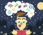 Open Mind Flat Illustration Vector