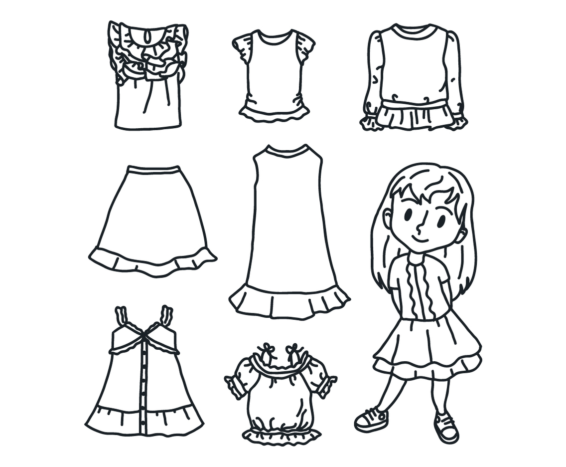 Black  White Girl With Clothes