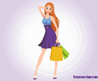 Shopping Girl Vector
