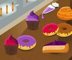 Brioche Bakery Food Vector Pattern