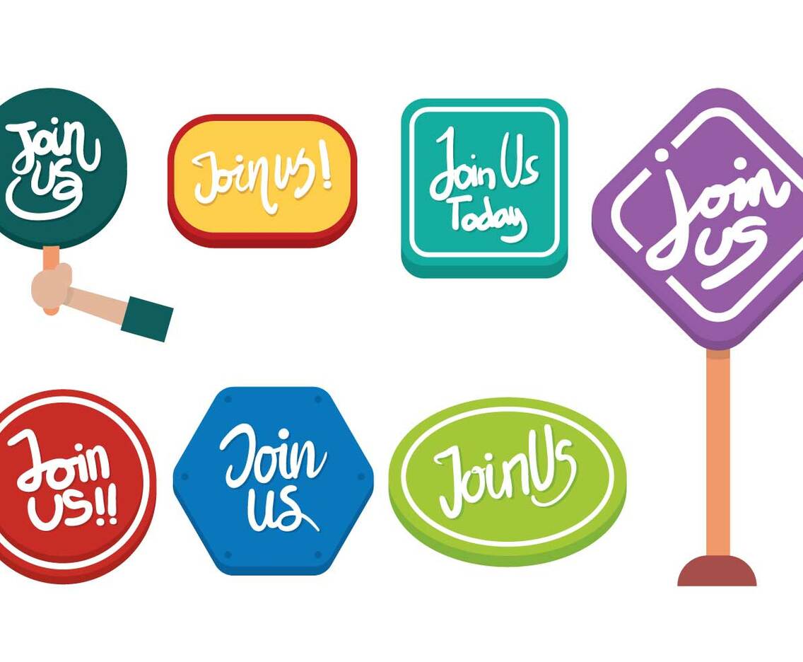 Join us vector set
