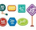 Join us vector set