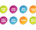 Website Sticker Text Vector Pack