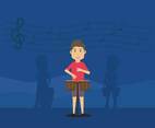 Free Man Playing Bongo Illustration