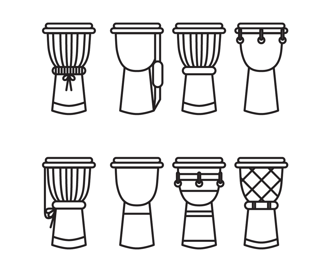 Black  White Djembes