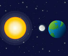 Solar Eclipse Vector Space View