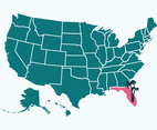 USA  Florida States Map Vector