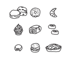 Black  White Bakery Food