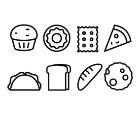 Bread And Bakery Icon Set Vector Art & Graphics | freevector.com