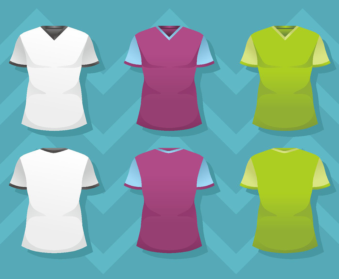 Man V Neck Shirt Template