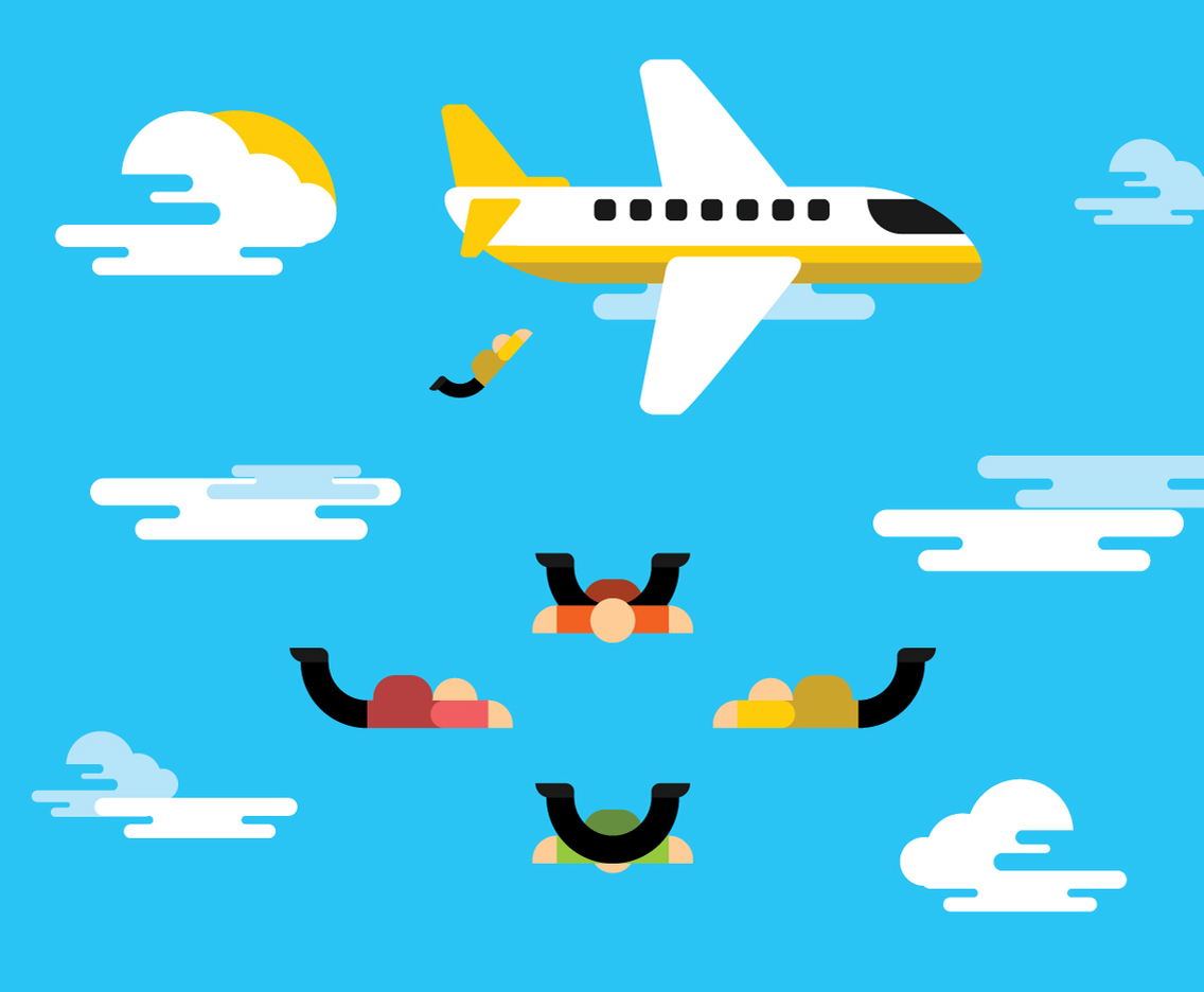 Skydiving Teamwork
