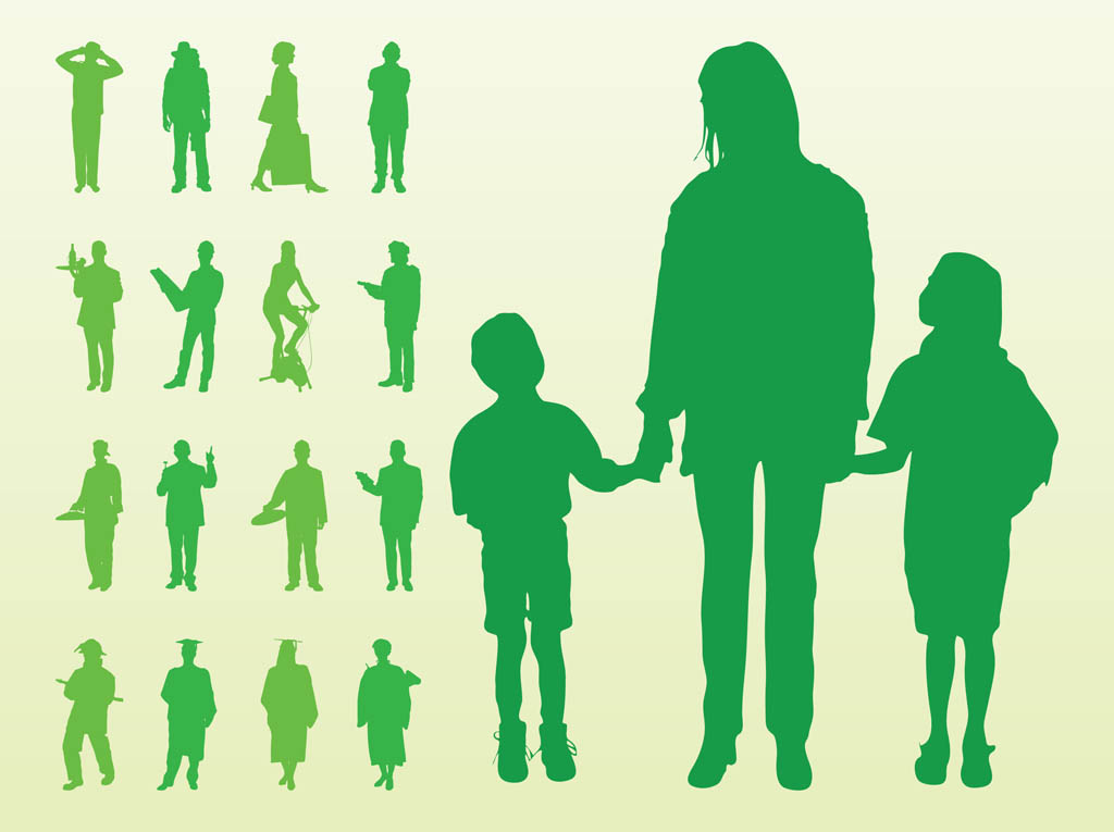 Vector Silhouettes Of People