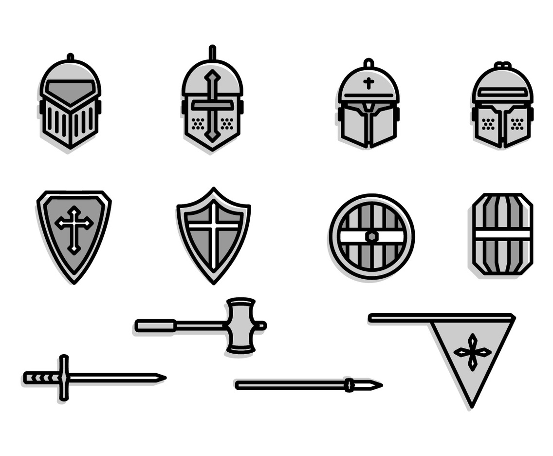 Templar Cavalry Knight Armor And Weapon