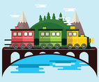 Steam Train In Landscape