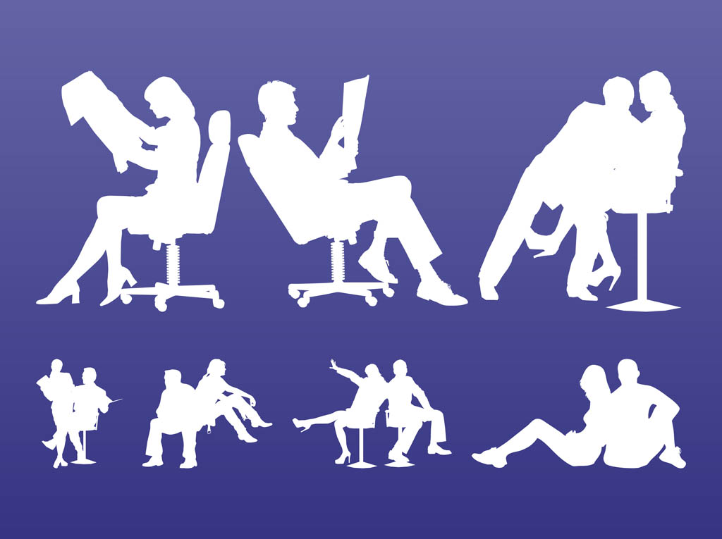 Sitting People Silhouettes