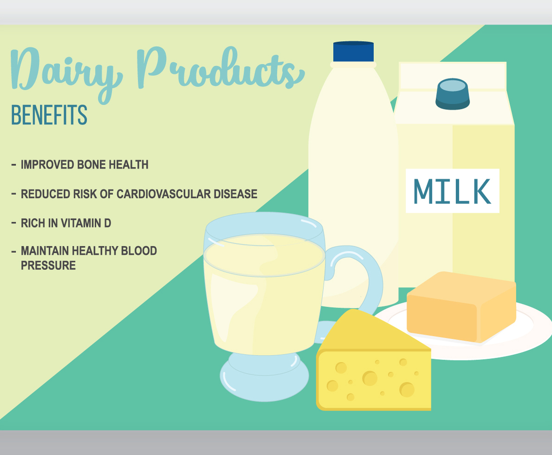 Dairy Products Benefits Vector