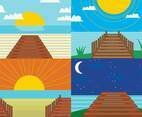 Broadwalk post card vector