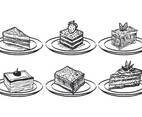 Tiramisu sketch vector set