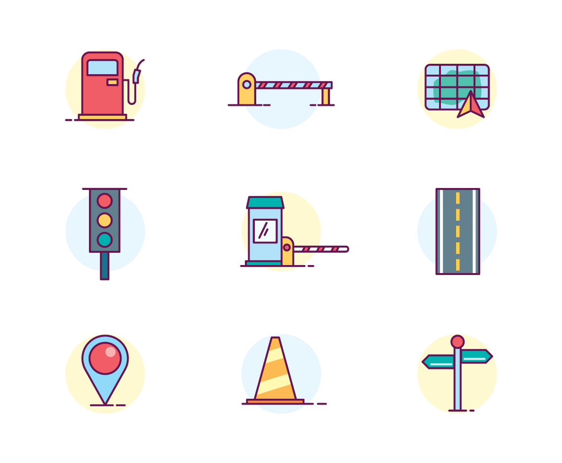 Traffic  Roads Icons