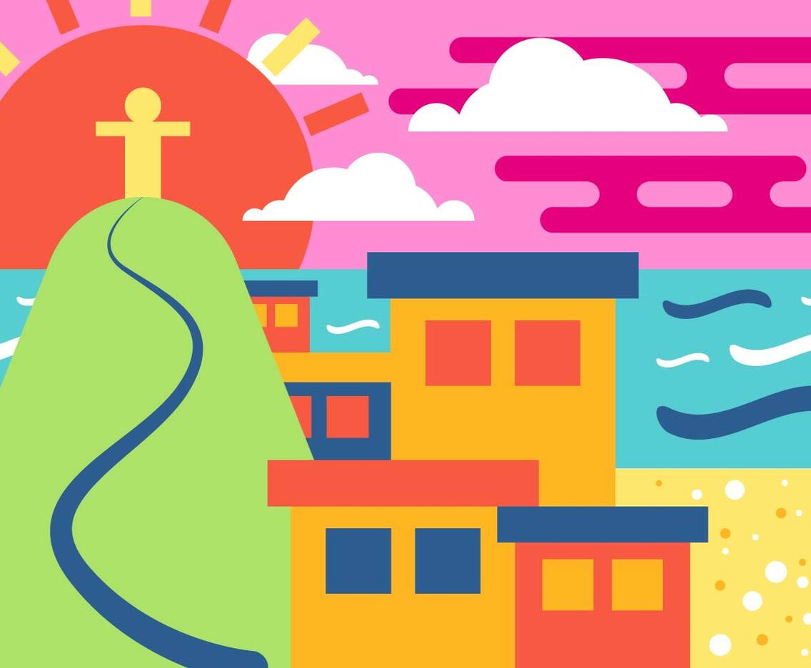 Copacabana Flat Illustration Vector