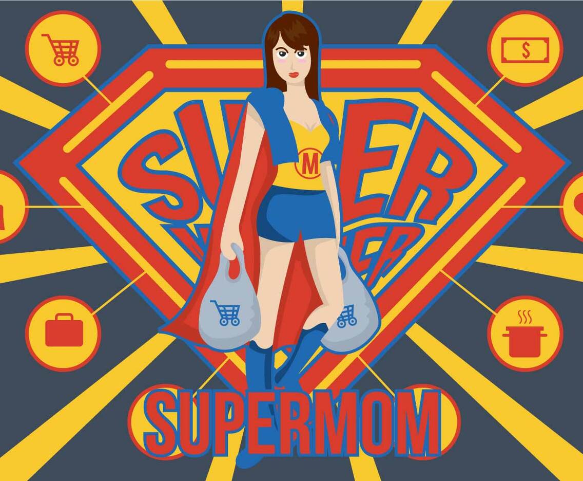 Super mom Illustration.