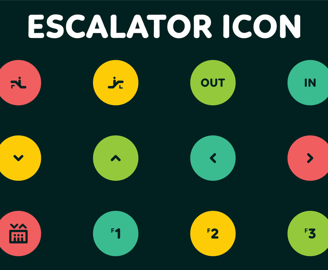 Escalator Codes Vector Icons