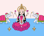 Lakshmi  Elephants Free Vector