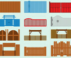 Set Of Open Gate Icon