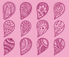 Set Of Cashmere On Pink Background