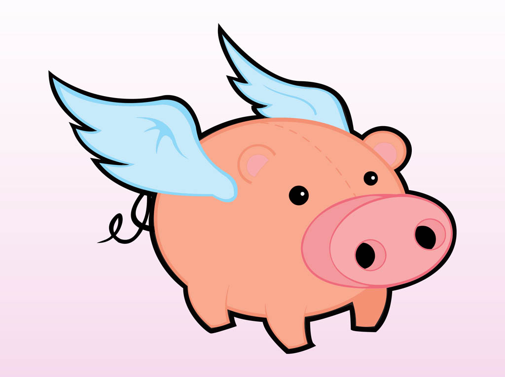 Flying Pig Vector Art & Graphics 
