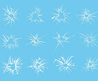Broken Window In Blue Background