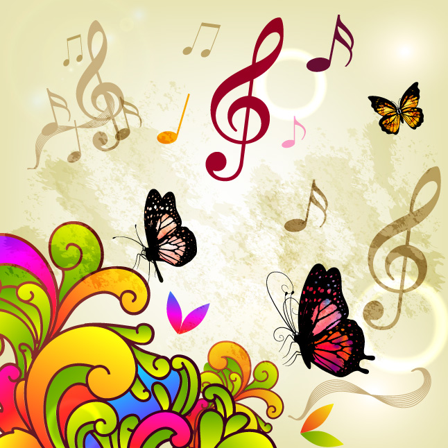 Butterfly Music Vector