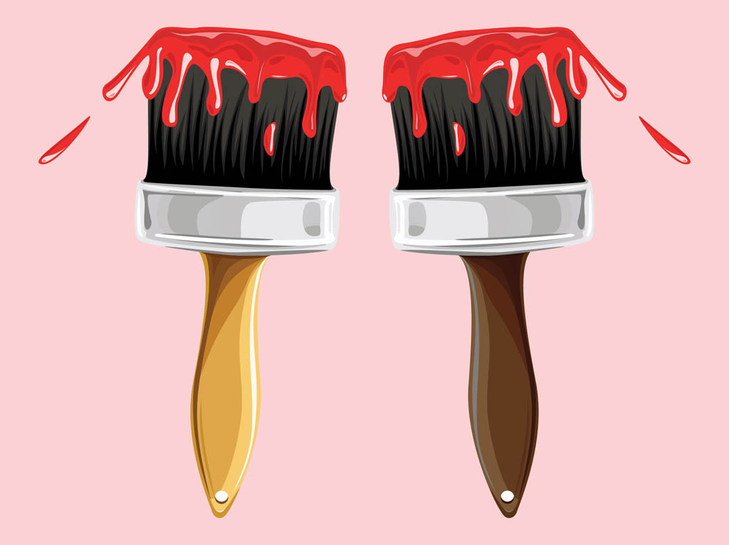 Red Paint Brushes