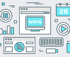 Free Teal Website Elements Vector Background