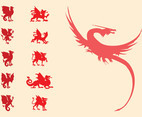 Heraldic Dragons Set