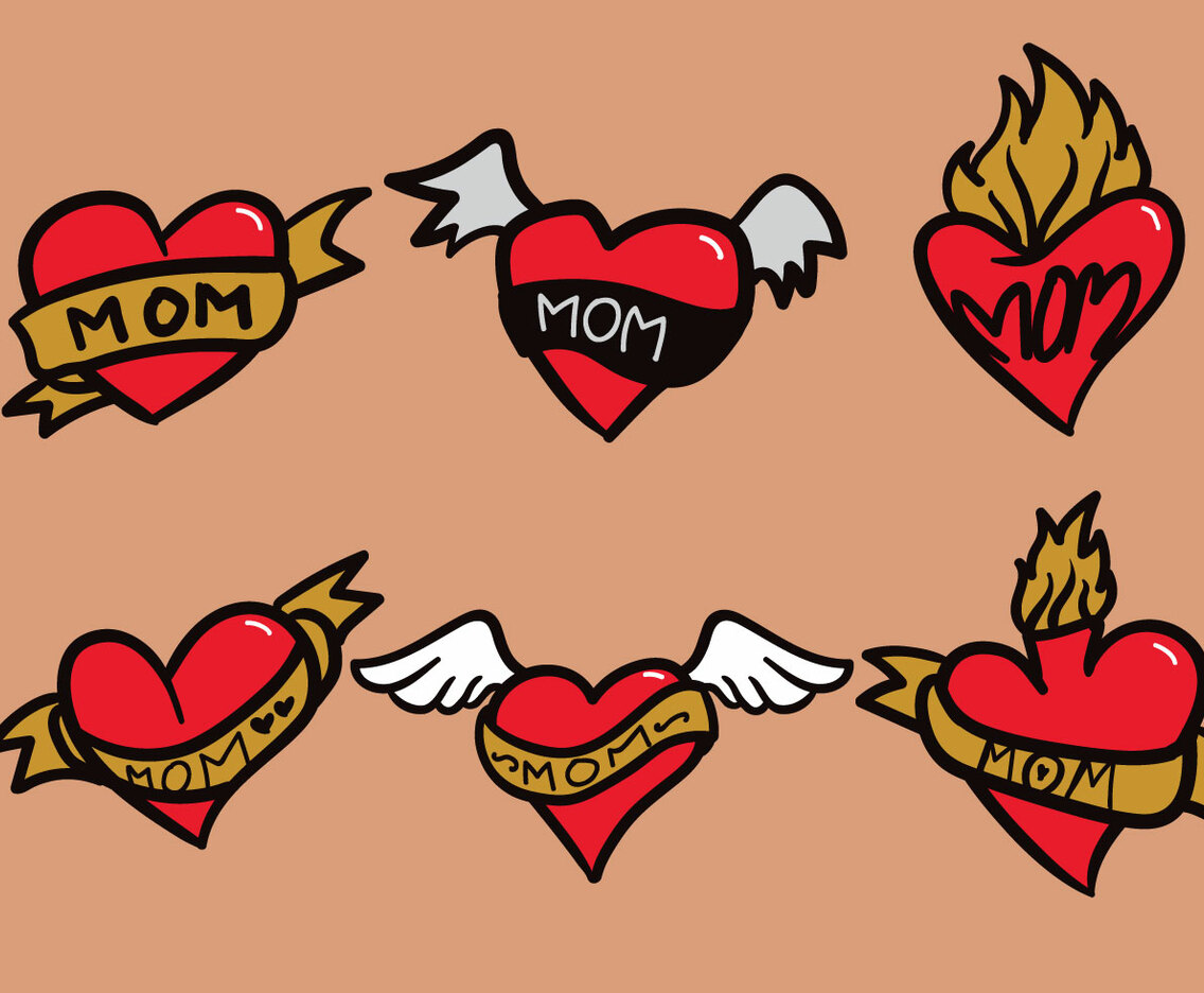 Mom Tattoo Vector