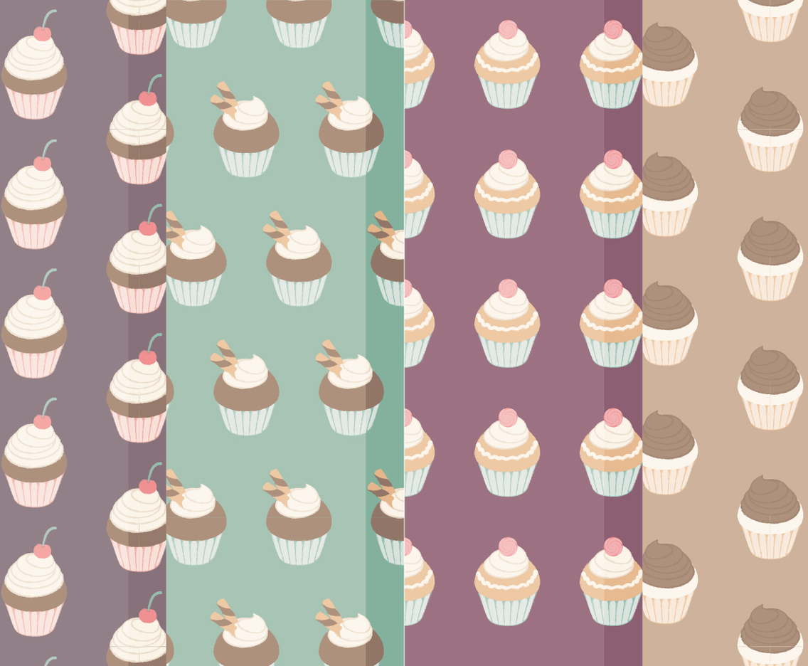 Vector Cupcake Pattern