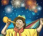 Sports Fan With Vuvuzela
