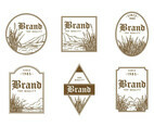 Cattails Label Vector