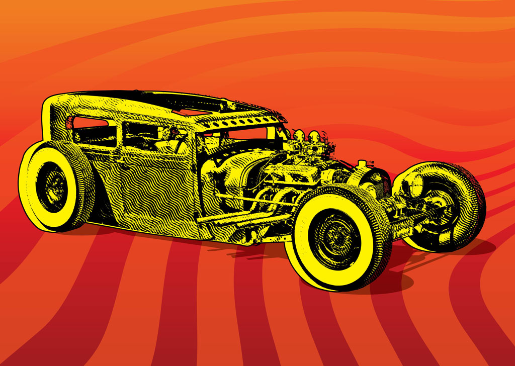 Hotrod Car Vector Vector Art & Graphics | freevector.com