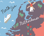 Colorful Holland Map
