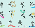 Cautions Stick Figure Signs