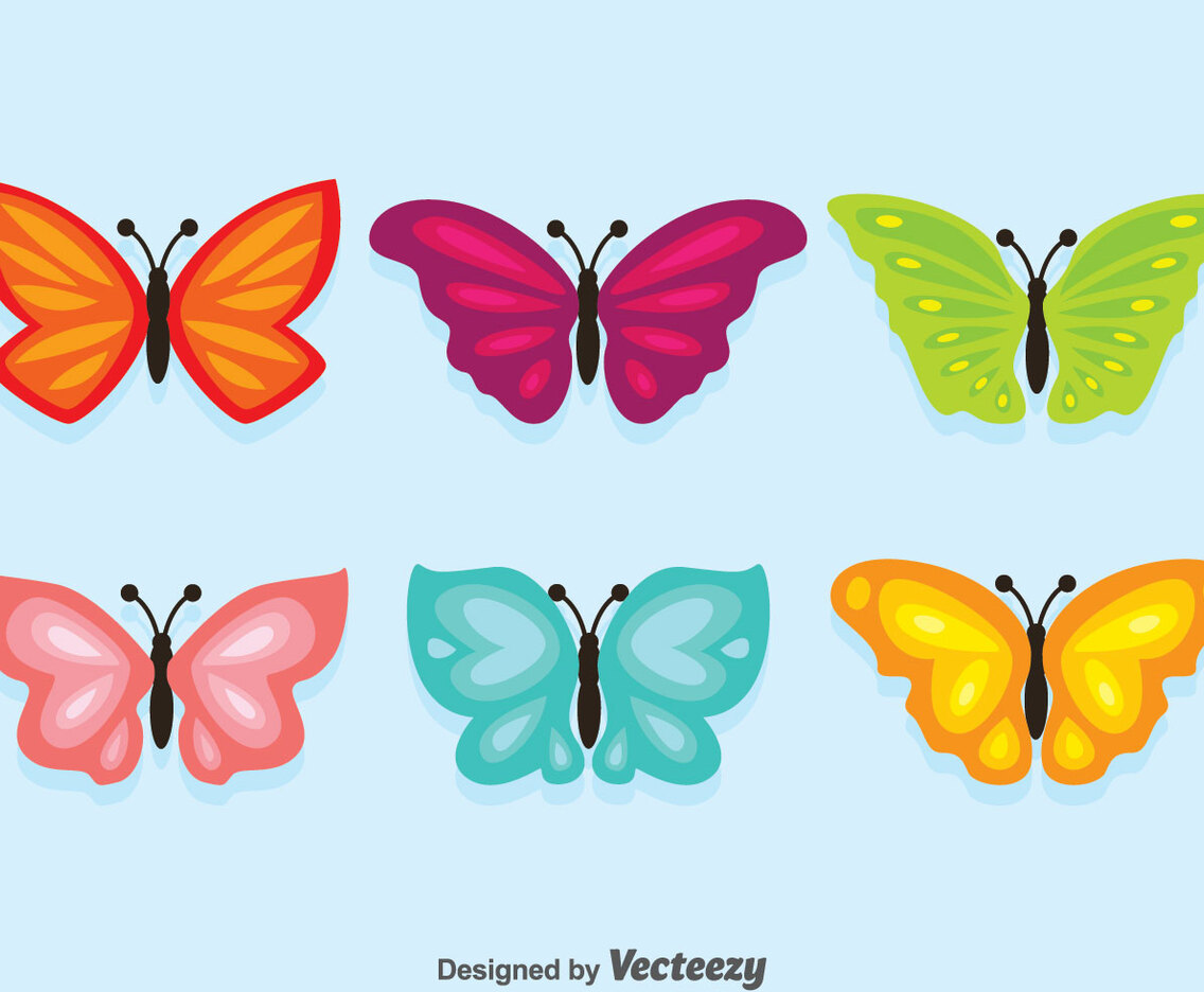 Colorful Butterfly Collection Vector