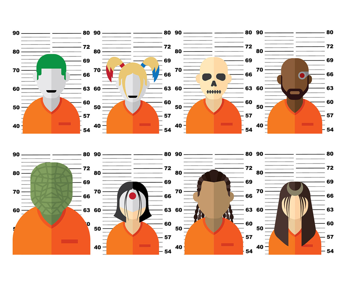 Suicide Squad Mugshot Vectors