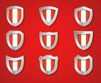 Free Peru Flag in Shield Vector
